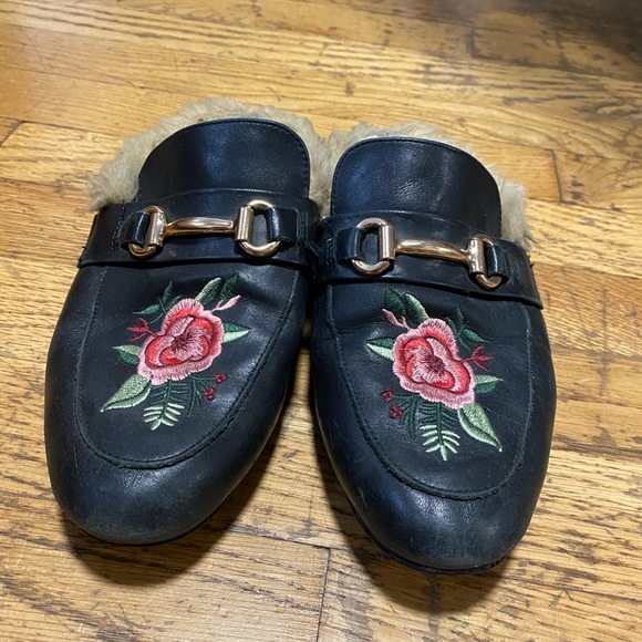 Steve Madden Leather fur lined mules / slides